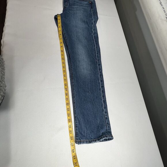 Levis 501 Button Fly Straight Leg Blue Jeans Womens Sz 26 High Rise Original Fit - Picture 8 of 16